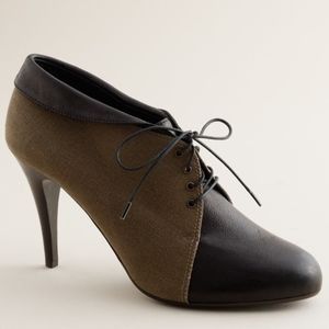 J Crew Noelle canvas leather lace-up bootie